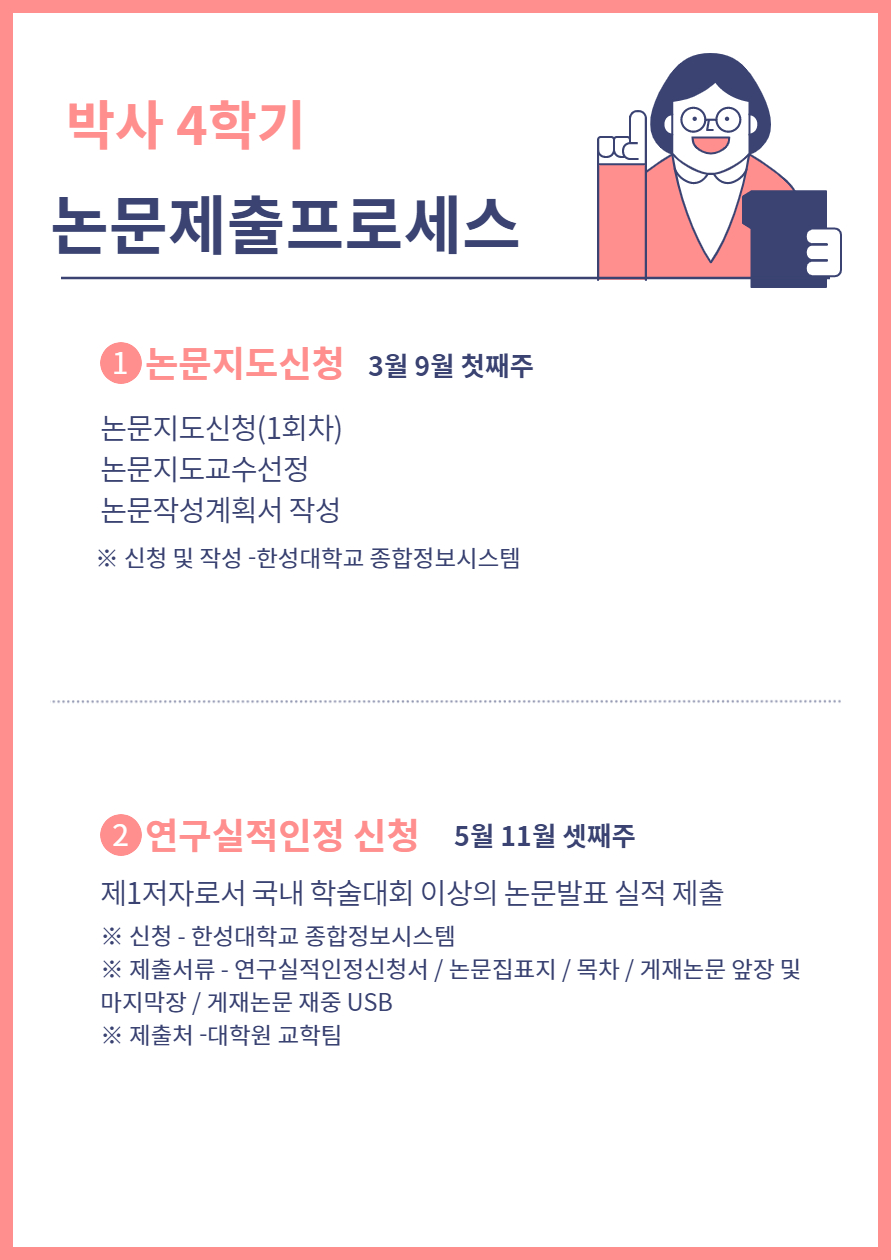 박사 4학기 논문제출프로세스